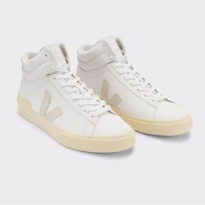 Veja White and Cream High-Top Sneakers